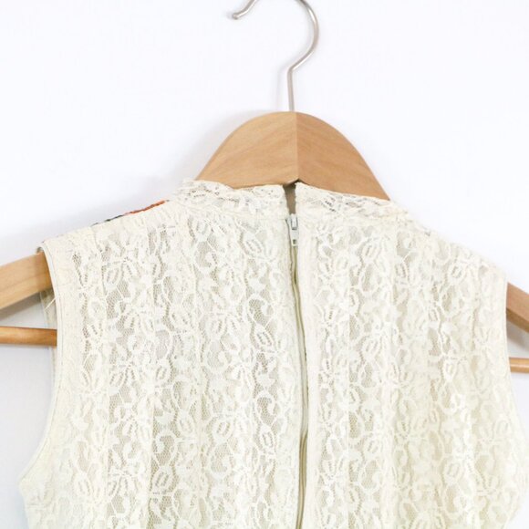 *Modest High Neck Lace Mini Dress - Picture 9 of 9